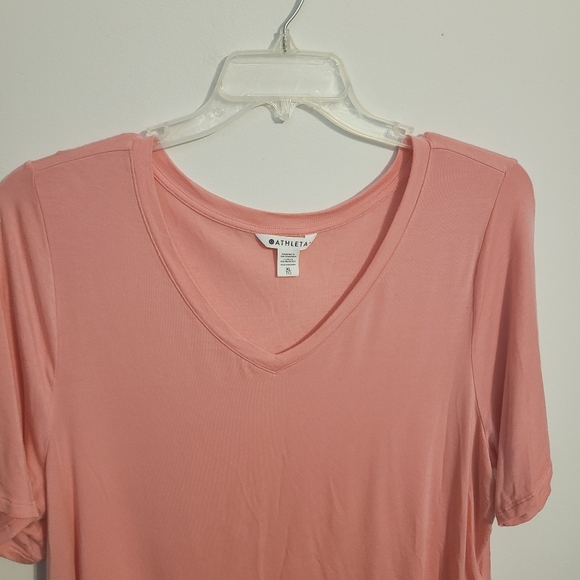 Athleta | Women's Pink Nighttime Bliss Sleep V-Neck Tee (Size XL) - Picture 4 of 12